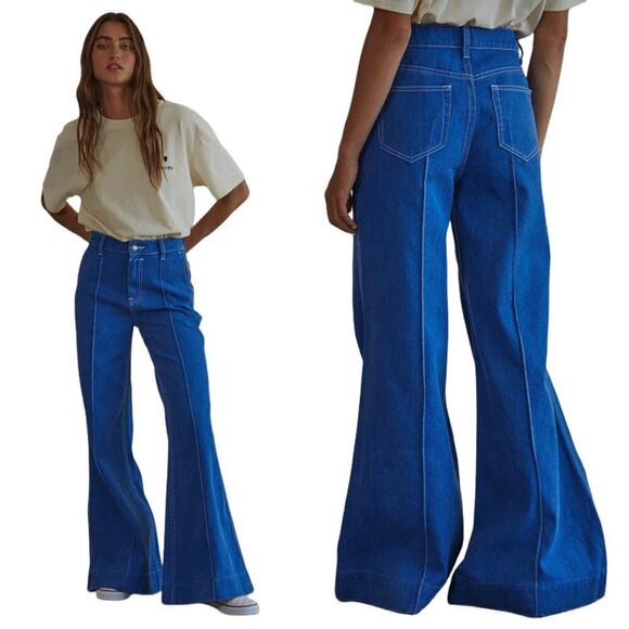 NWT By Together High Rise Crossroads Retro Super Flare Jeans Small Western Boho - Picture 1 of 7